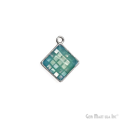 Shell Square Shape 14mm Single Bail Connector Charm Jewelry GemMartUSA