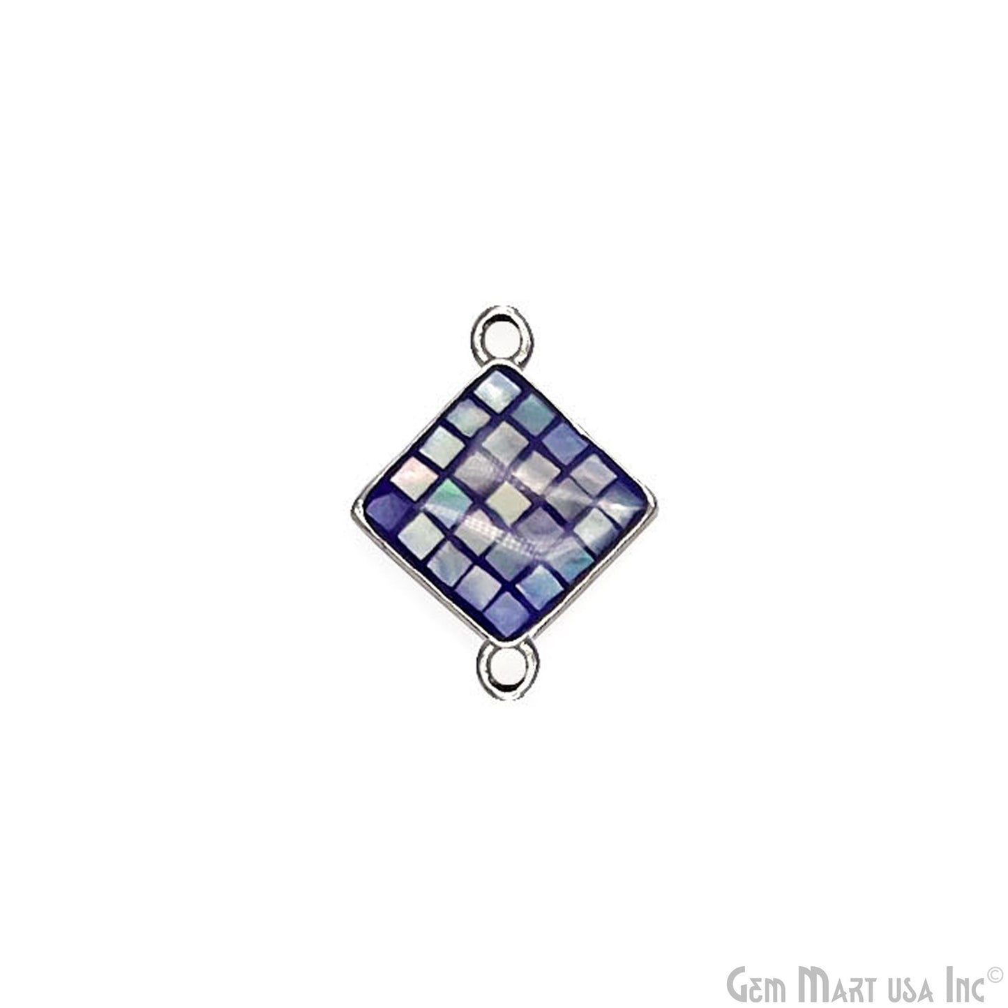 Shell Square Shape 14mm Double Bail Connector Charm Jewelry GemMartUSA