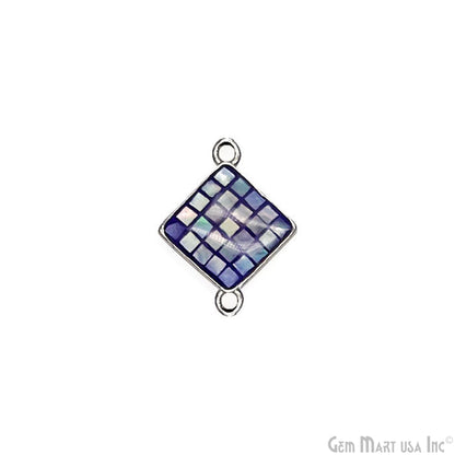 Shell Square Shape 14mm Double Bail Connector Charm Jewelry GemMartUSA