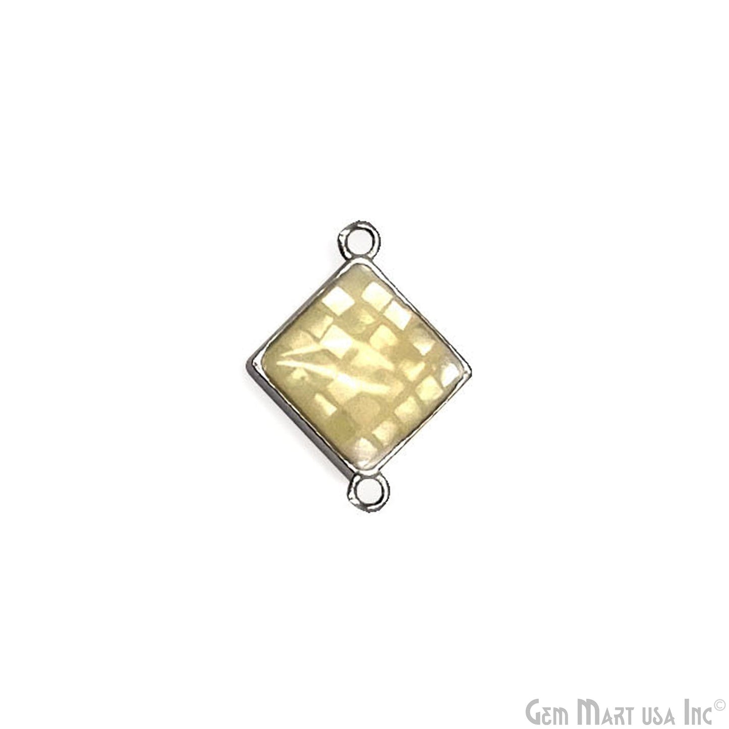 Shell Square Shape 14mm Double Bail Connector Charm Jewelry GemMartUSA