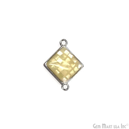 Shell Square Shape 14mm Double Bail Connector Charm Jewelry GemMartUSA