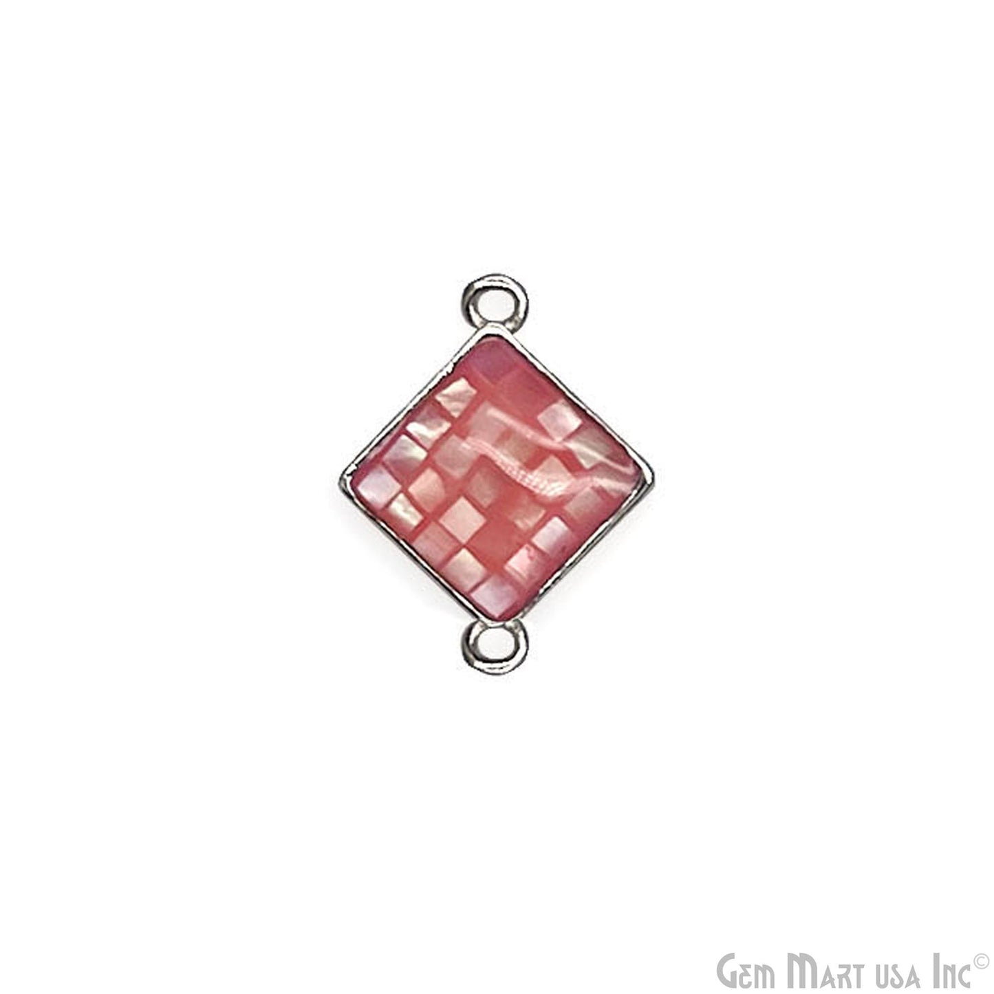 Shell Square Shape 14mm Double Bail Connector Charm Jewelry GemMartUSA