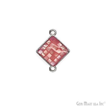 Shell Square Shape 14mm Double Bail Connector Charm Jewelry GemMartUSA