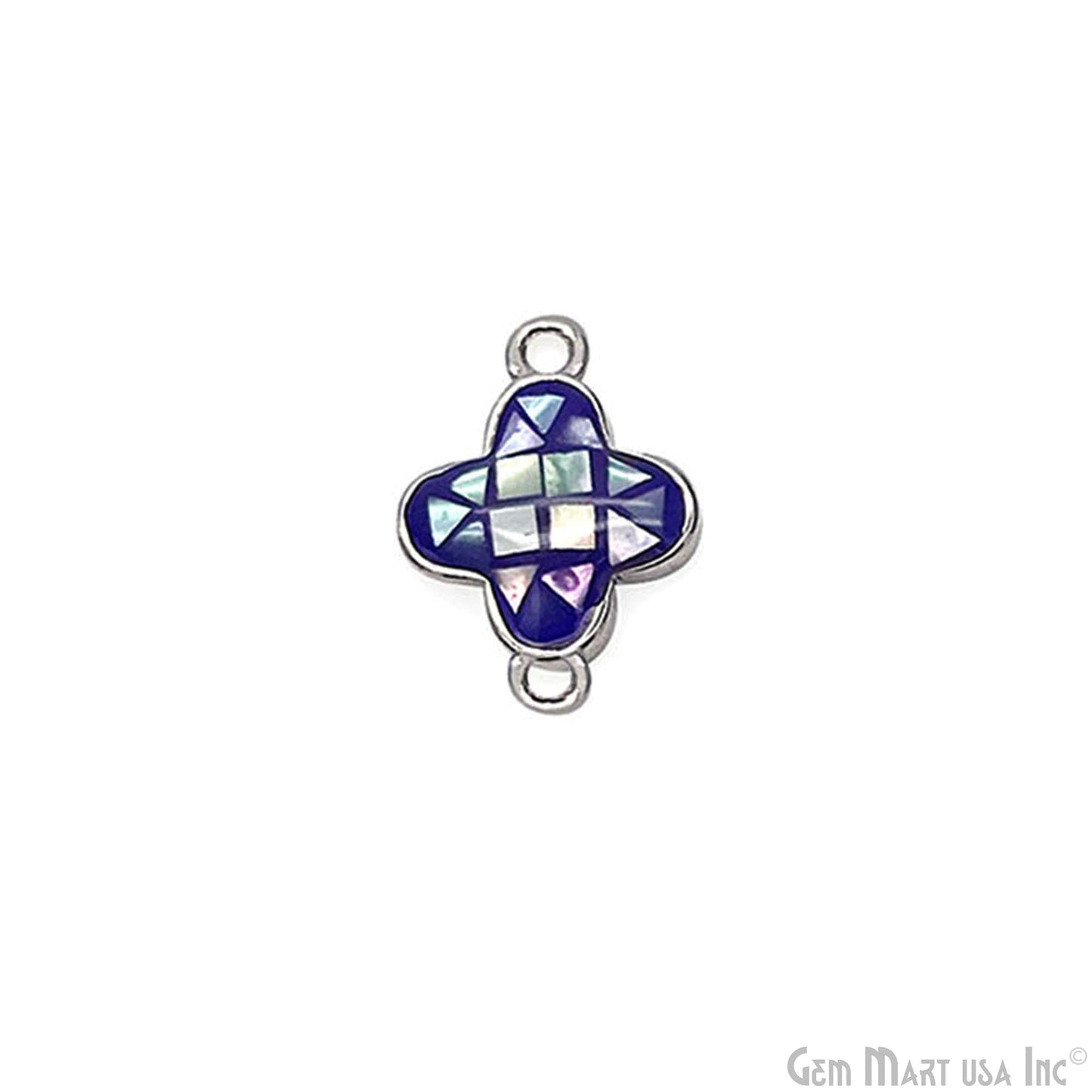 Shell Charm Clover 10mm Double Bail Bracelet Charm Pendant  Jewelry GemMartUSA