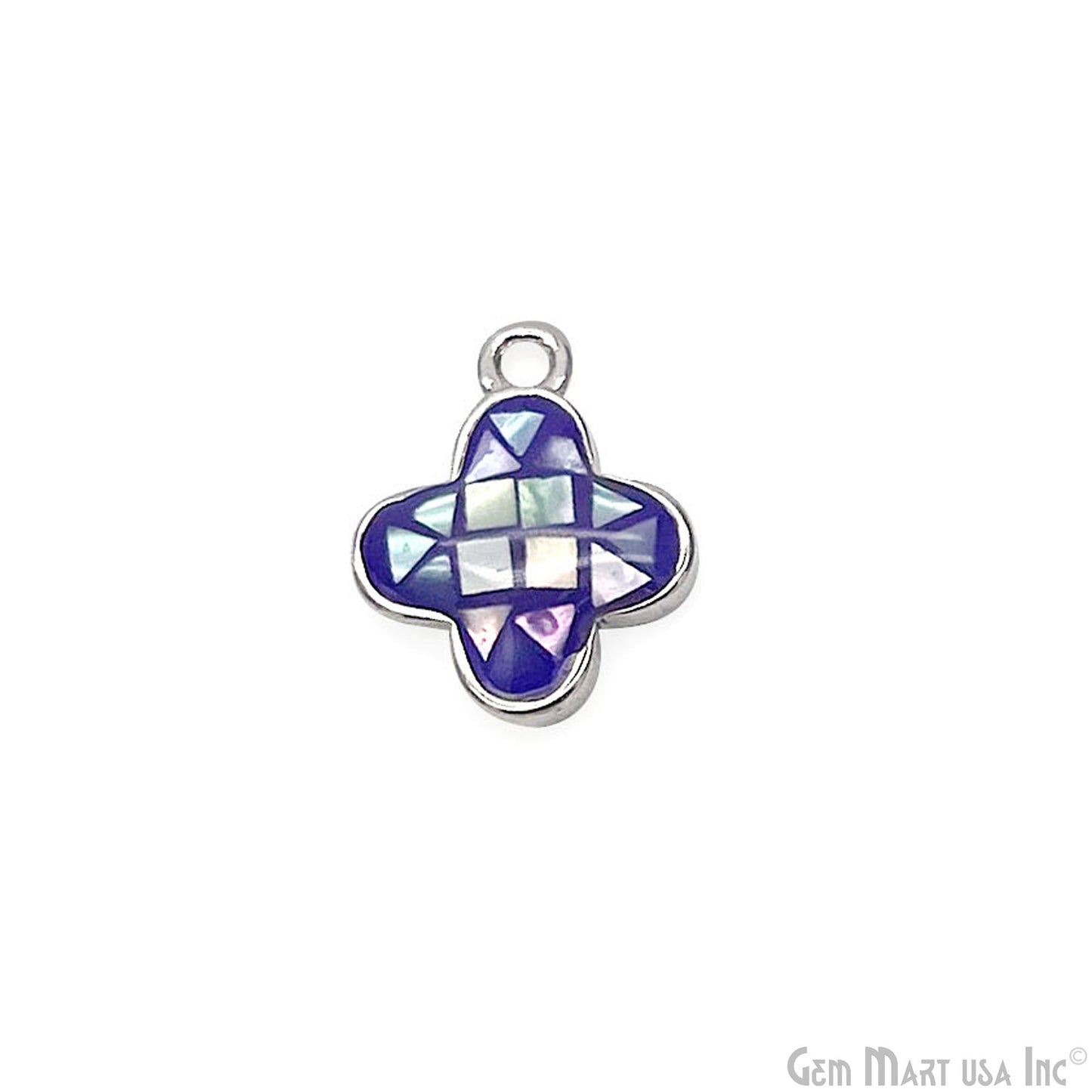 Shell Charm Clover 10mm Single Bail Bracelet Charm Pendant  Jewelry GemMartUSA