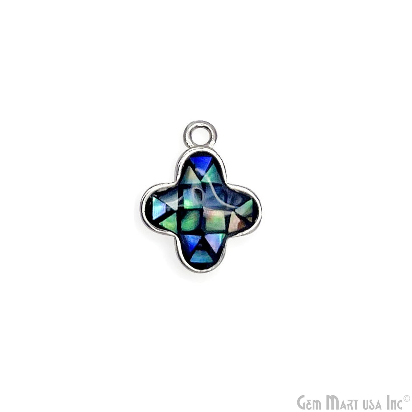 Shell Charm Clover 10mm Single Bail Bracelet Charm Pendant  Jewelry GemMartUSA