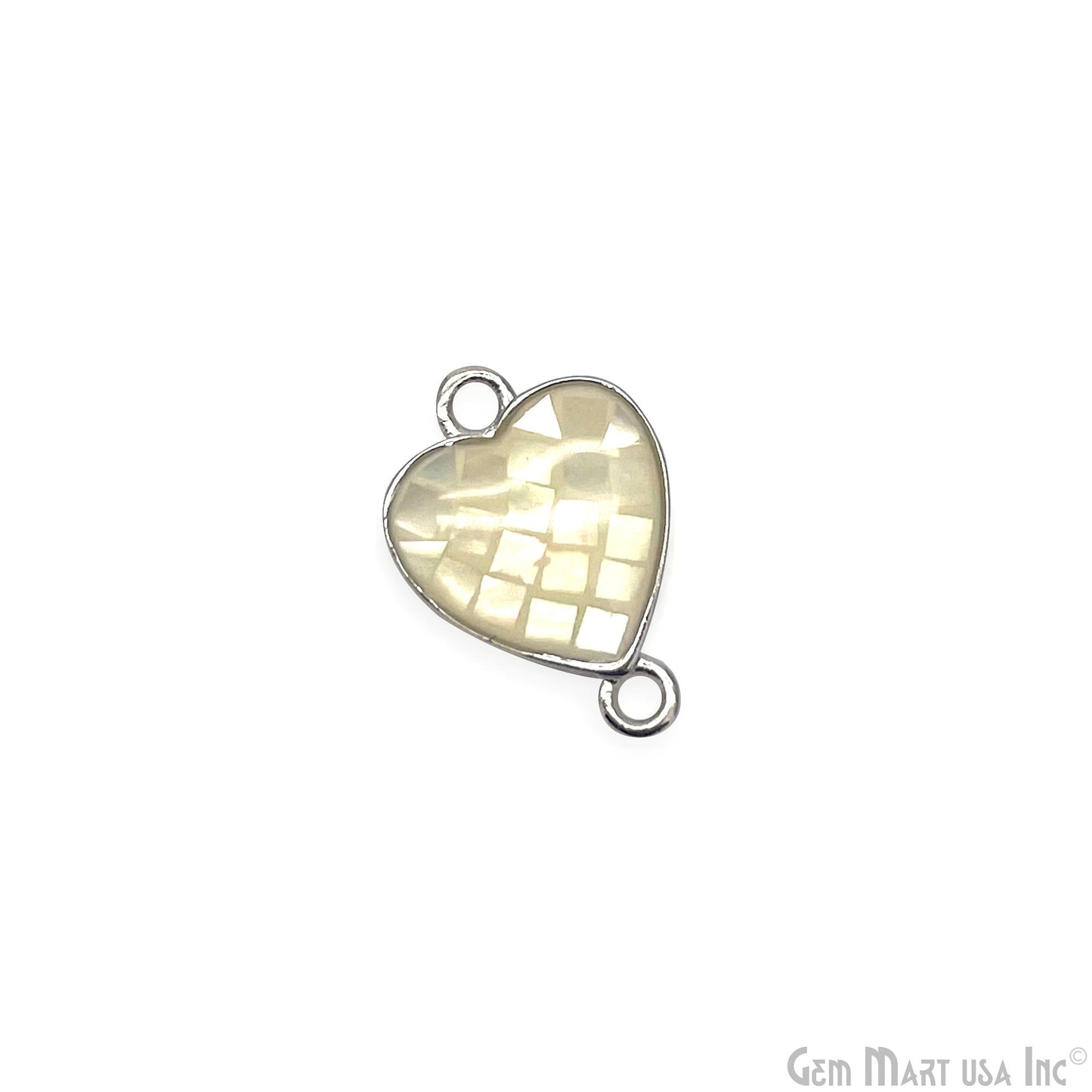 Shell Charm Heart 14x10mm Double Bail Bracelet Charm Pendant  Jewelry GemMartUSA