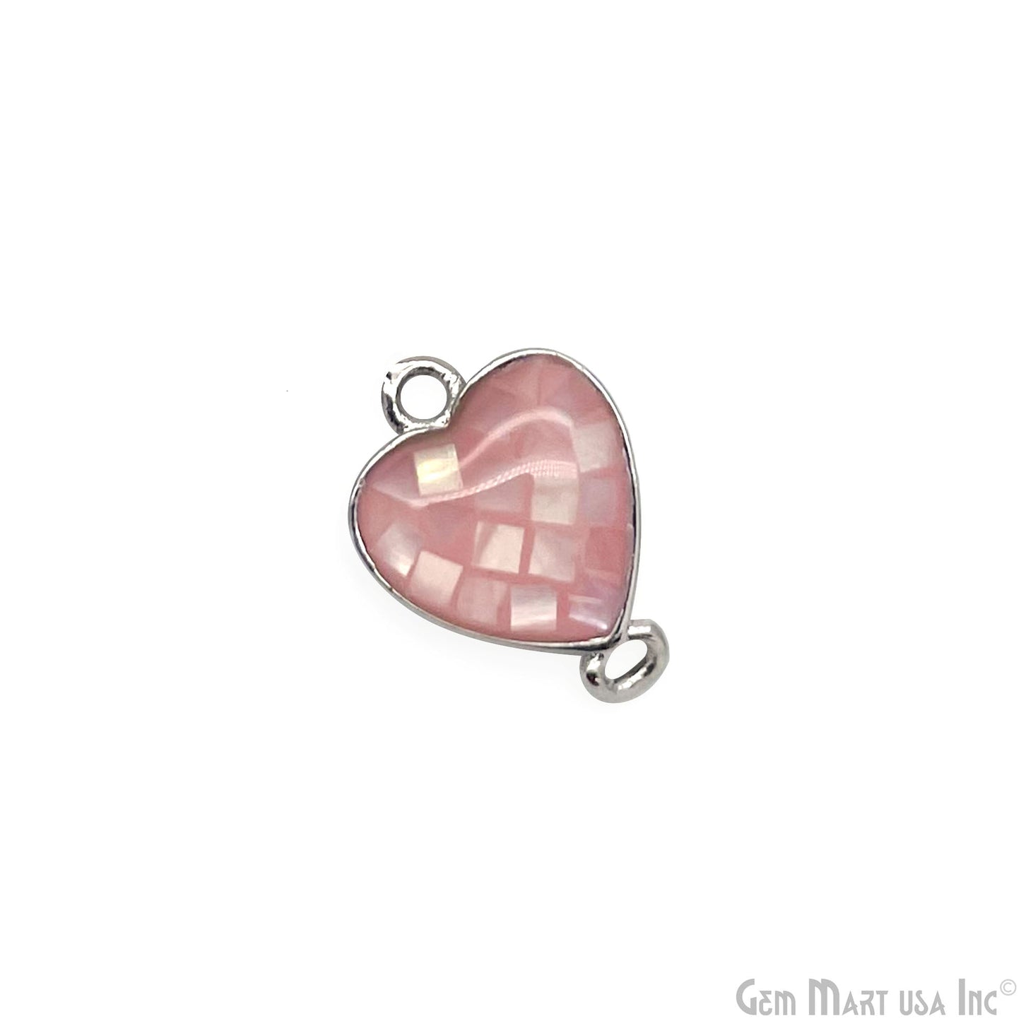 Shell Charm Heart 14x10mm Double Bail Bracelet Charm Pendant  Jewelry GemMartUSA