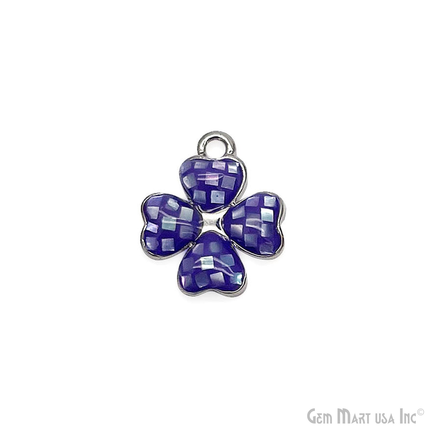 Clover shape Charm Shell 14x12mm Single Bail Connector Charm Jewelry GemMartUSA