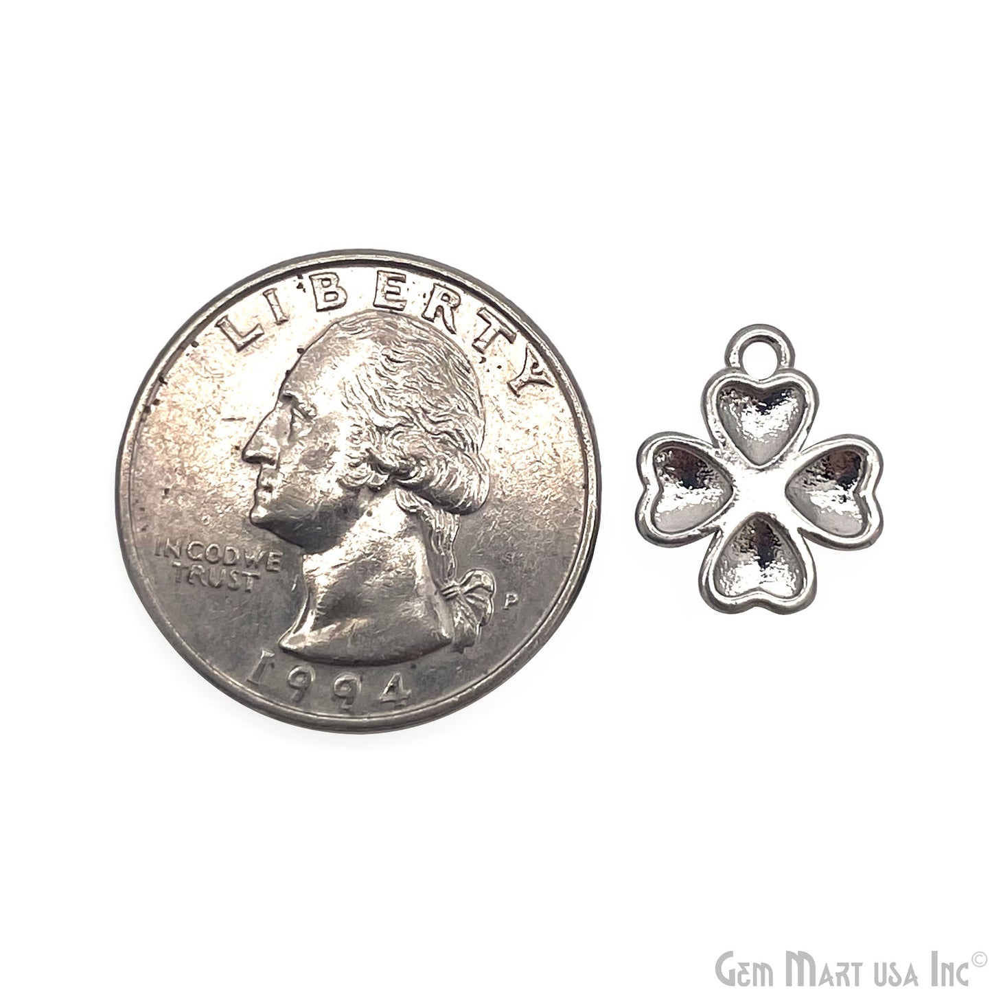 Clover shape Charm Shell 14x12mm Single Bail Connector Charm Jewelry GemMartUSA