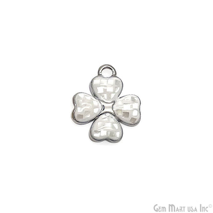 Clover shape Charm Shell 14x12mm Single Bail Connector Charm Jewelry GemMartUSA