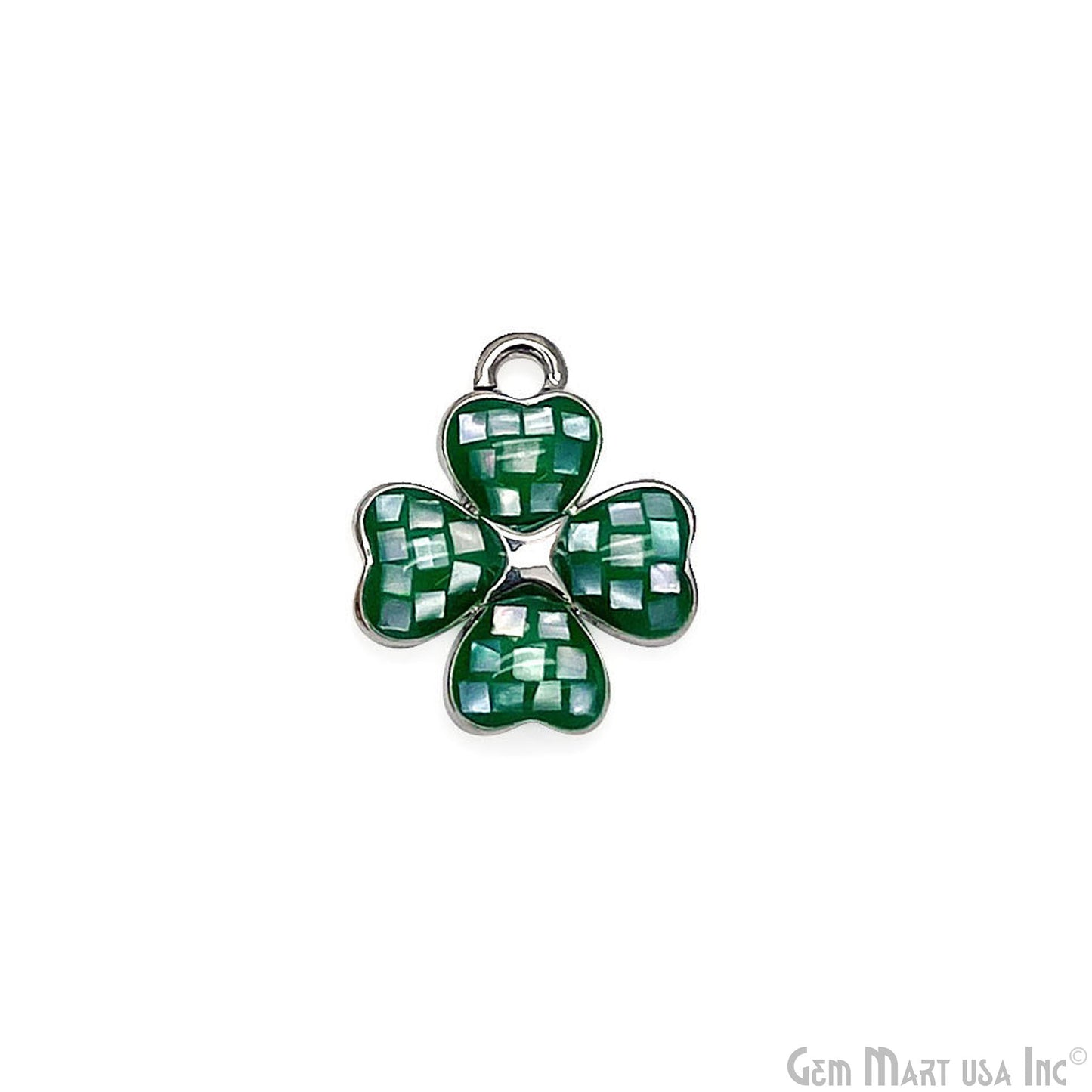 Clover shape Charm Shell 14x12mm Single Bail Connector Charm Jewelry GemMartUSA