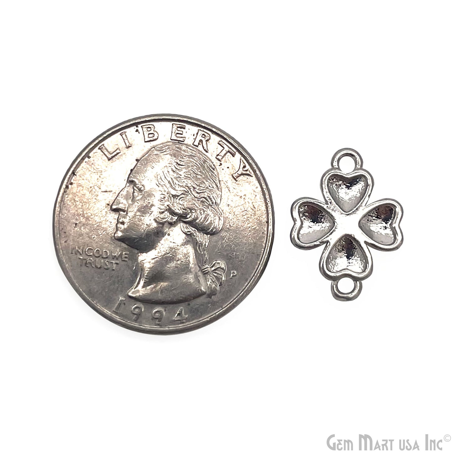 Clover shape Charm Shell 16x12mm Double Bail Connector Charm Jewelry GemMartUSA