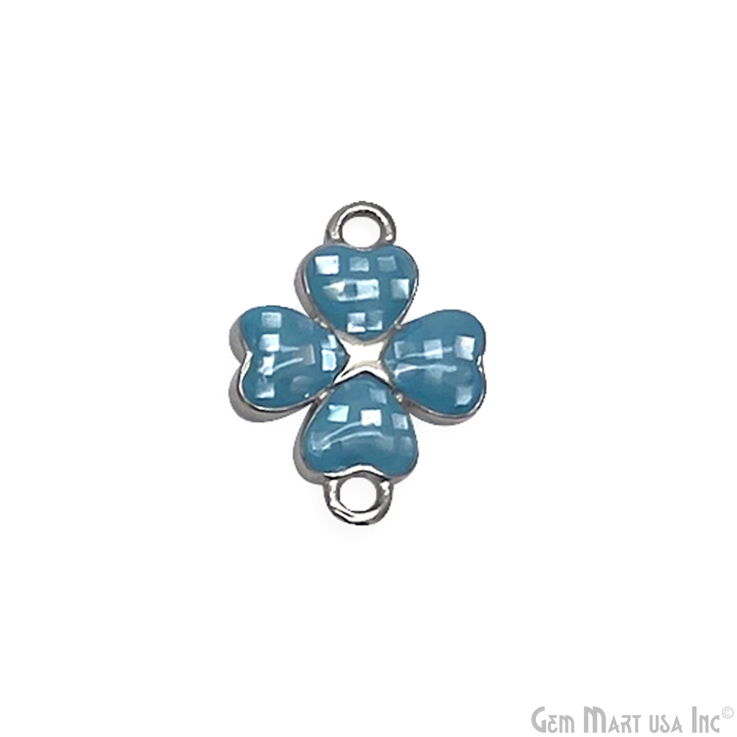 Clover shape Charm Shell 16x12mm Double Bail Connector Charm Jewelry GemMartUSA