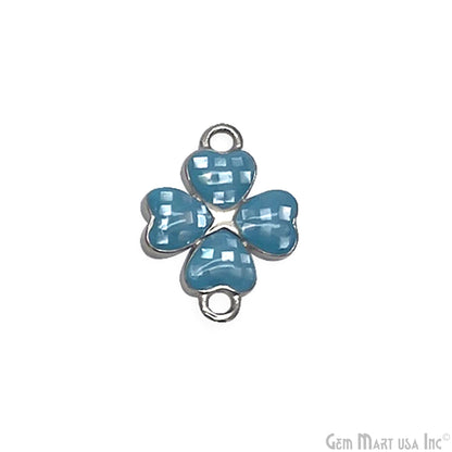 Clover shape Charm Shell 16x12mm Double Bail Connector Charm Jewelry GemMartUSA