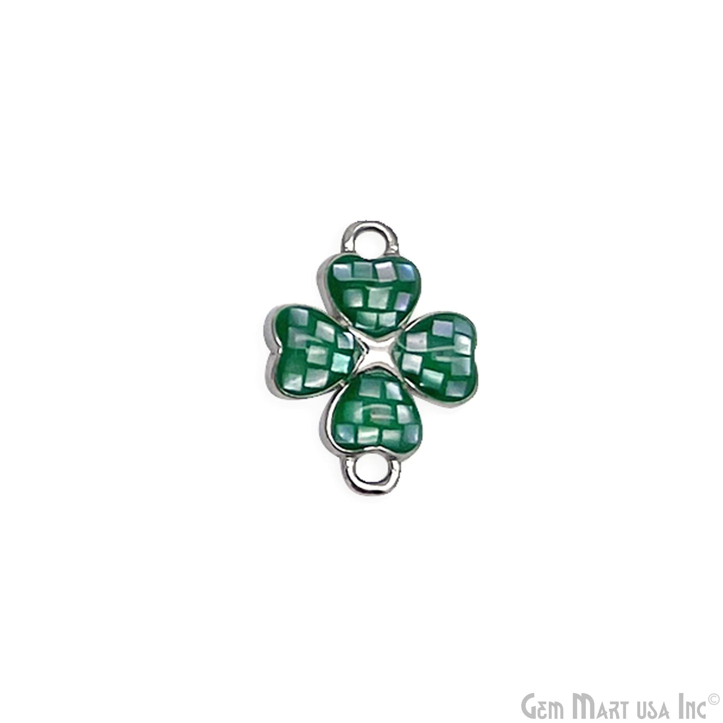 Clover shape Charm Shell 16x12mm Double Bail Connector Charm Jewelry GemMartUSA