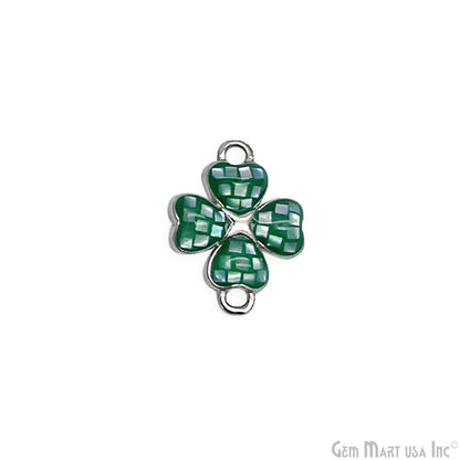 Clover shape Charm Shell 16x12mm Double Bail Connector Charm Jewelry GemMartUSA
