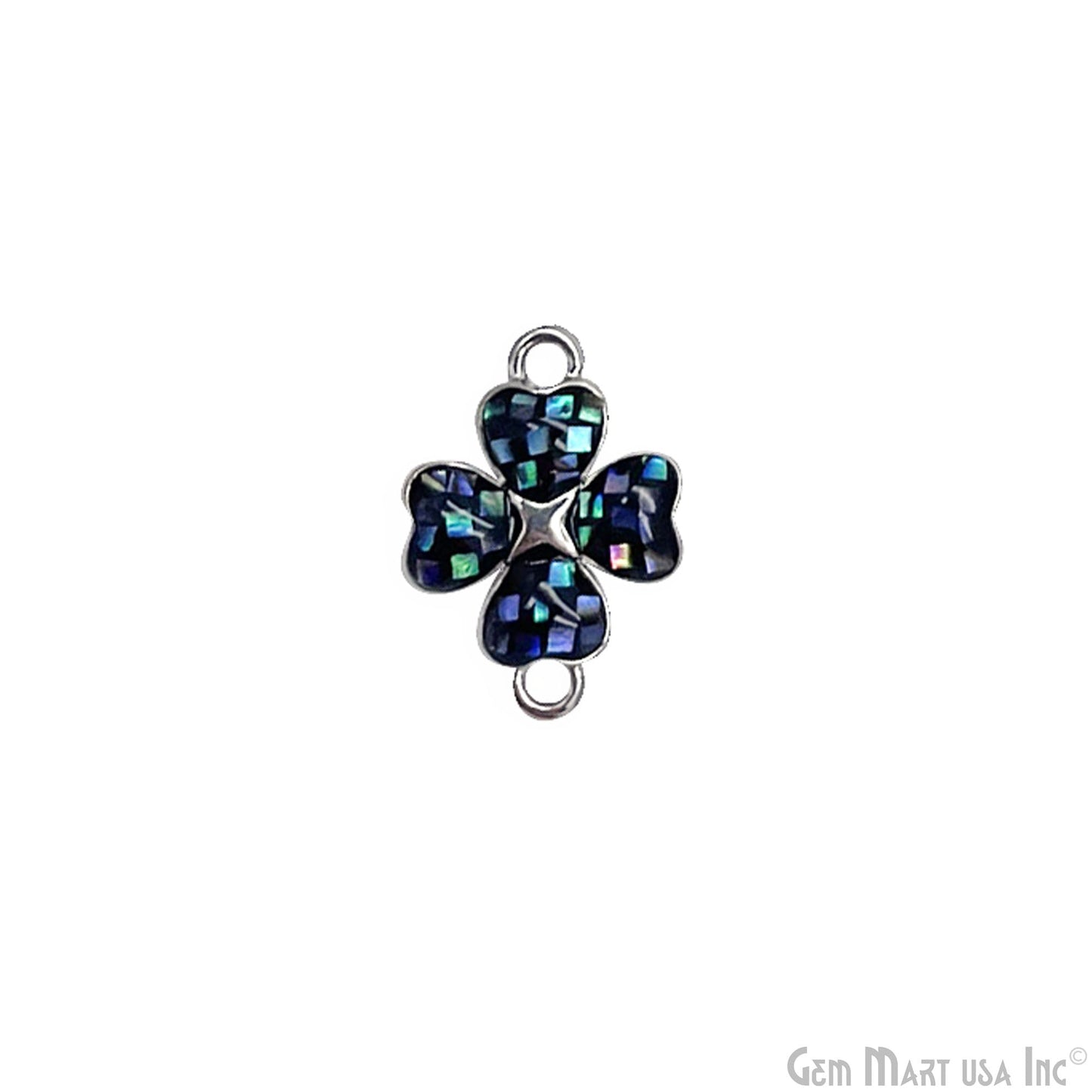 Clover shape Charm Shell 16x12mm Double Bail Connector Charm Jewelry GemMartUSA