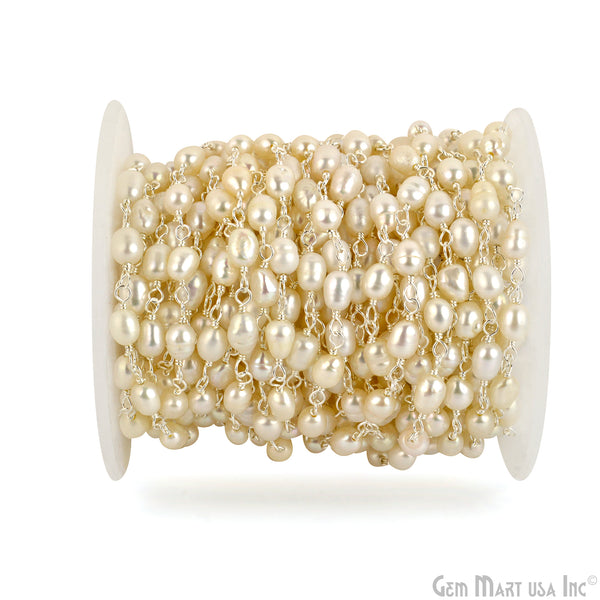 White Pearl Gemstone Sterling...