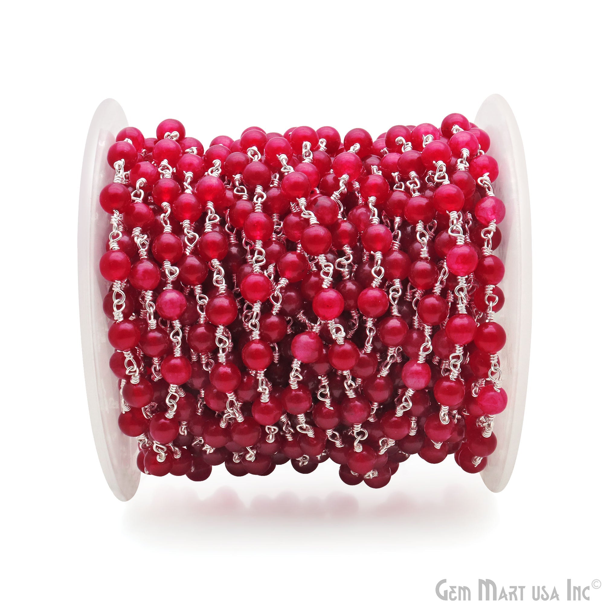 18. 6mm Ruby Jade-Silver Plating