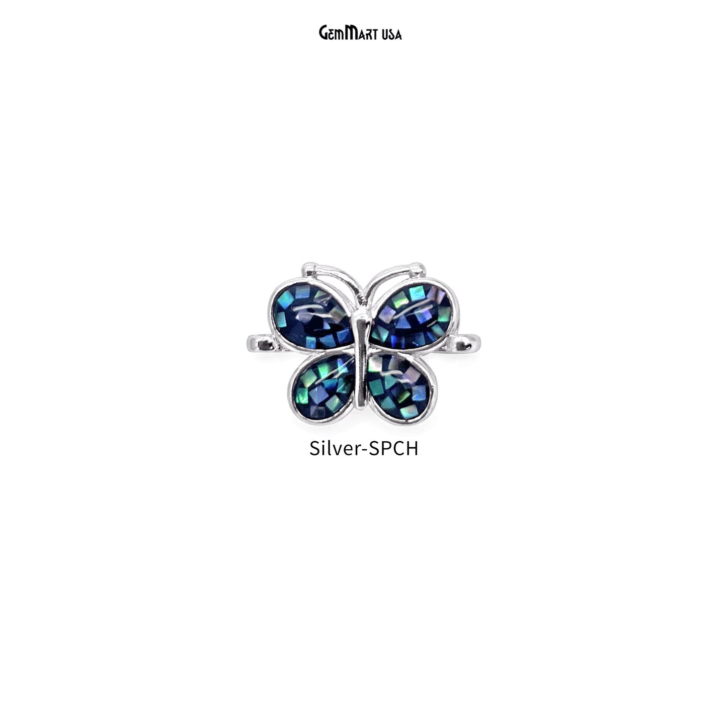 Abalone Shell Butterfly Charm Pendant 12x18mm Double Bail Bracelet Charm Jewelry GemMartUSA