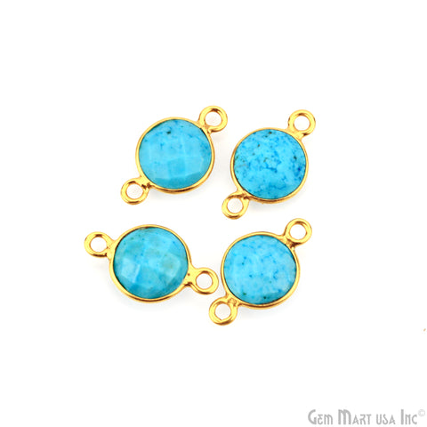 Round 8mm Gold Plated Double Bail Gemstone Connectors