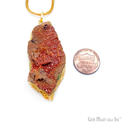 Vanadinite Rough 62x26mm Single Gold Bail Gemstone Pendant