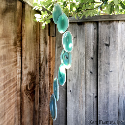 Gemstone Wind Chime, Natural Agate Slices, Crystal Quartz Wind Chime, Garden Décor, Home Décor, Melodic Tones