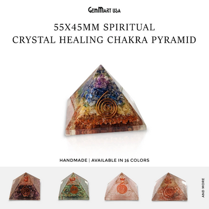 Gemstone Orgone Pyramid, 55x45mm Ornamental Home Decor, Precious Healing Gemstone, Chakra Stone, Spiritual Gemstone