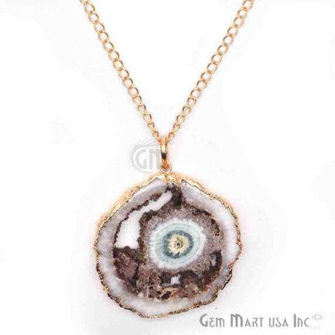 One Of A Kind Druzy Gold Electroplated Necklace Chain Pendant