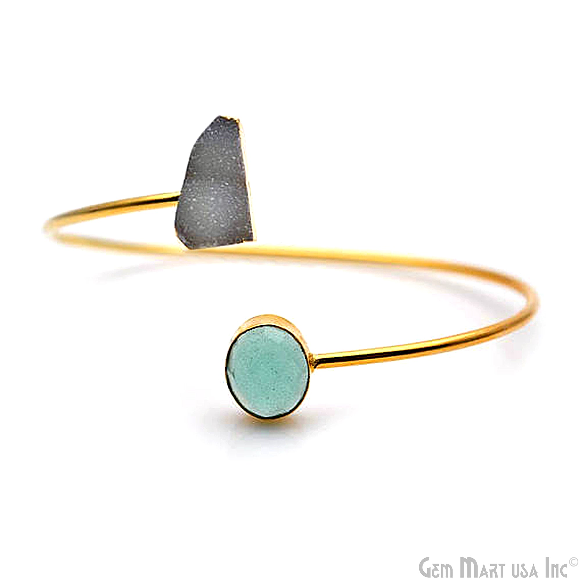 Aqua Chalcedony & White Druzy