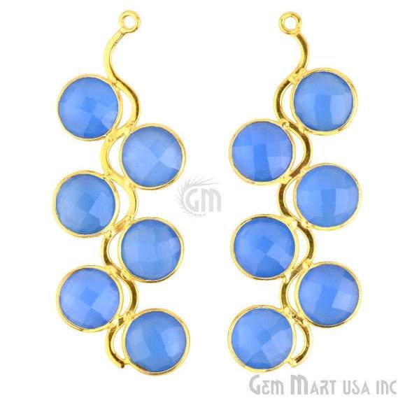 Wavy Design 41x20mm Gold Plated Gemstone Bezel Component