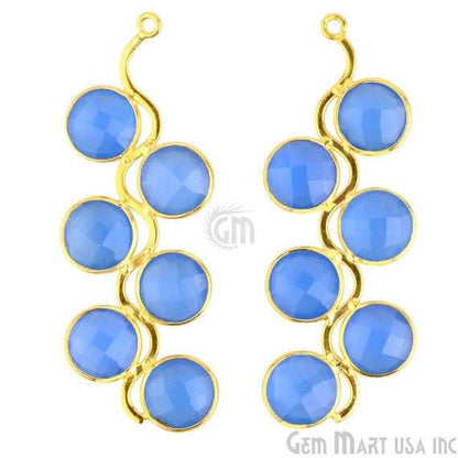 Wavy Design 41x20mm Gold Plated Gemstone Bezel Component