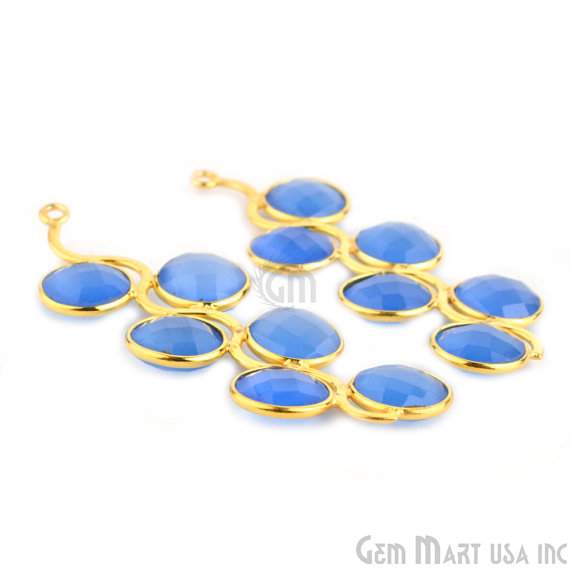 Wavy Design 41x20mm Gold Plated Gemstone Bezel Component