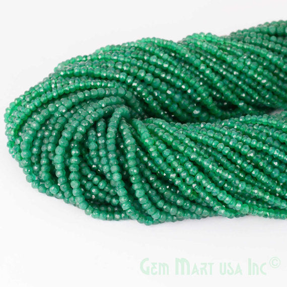 Gemstone Rondelle Bead Strands, Round Faceted, Polished Beads, Handmade Rondelle Beads, 12.5-inch, 3-4mm Round Strands for DIY Jewelry Making