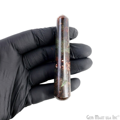 Natural Garnet Hand Made SPA Massage Wand Reiki Healing Crystal Relaxation Meditation Collection Gift, Healing Crystal, 4Inch