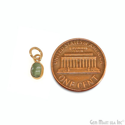 Multi Tourmaline Oval 9x4mm Gold Plated Single Bail Bezel Gemstone Connector