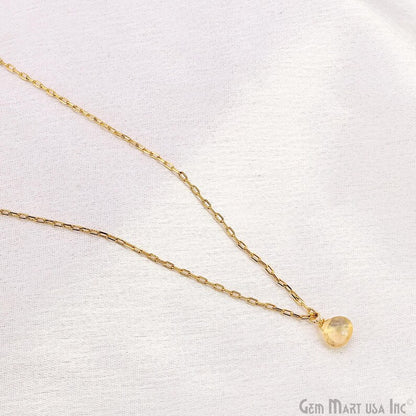 Citrine Drop 11x7mm Gold Wire Wrapped Single Bail Connector