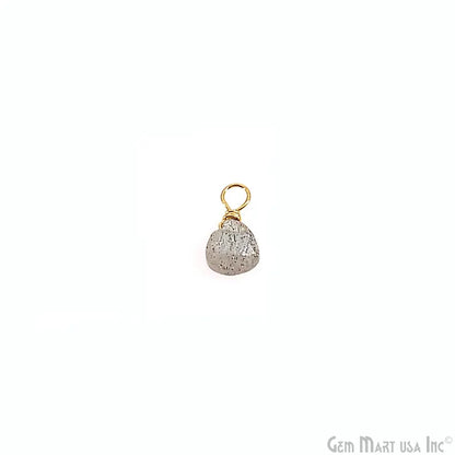 Labradorite Drop 9x5mm Gold Wire Wrapped Single Bail Connector