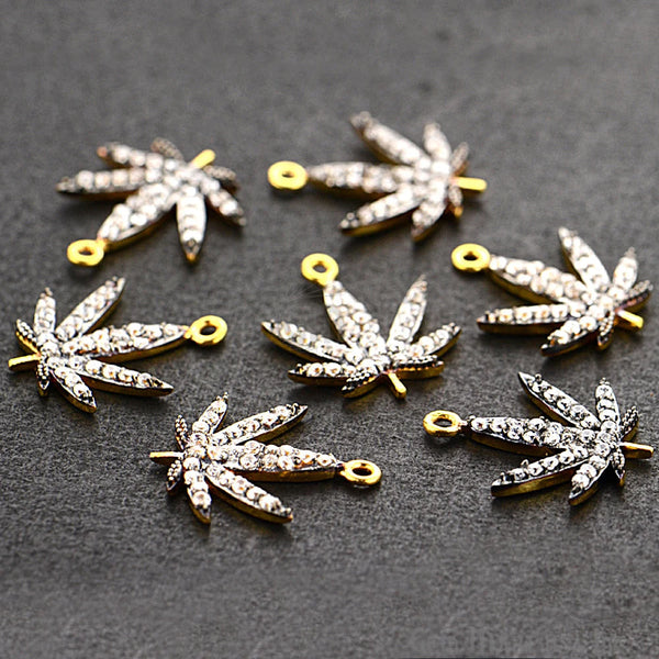 Cubic Zircon Pave 'Marijuana'...
