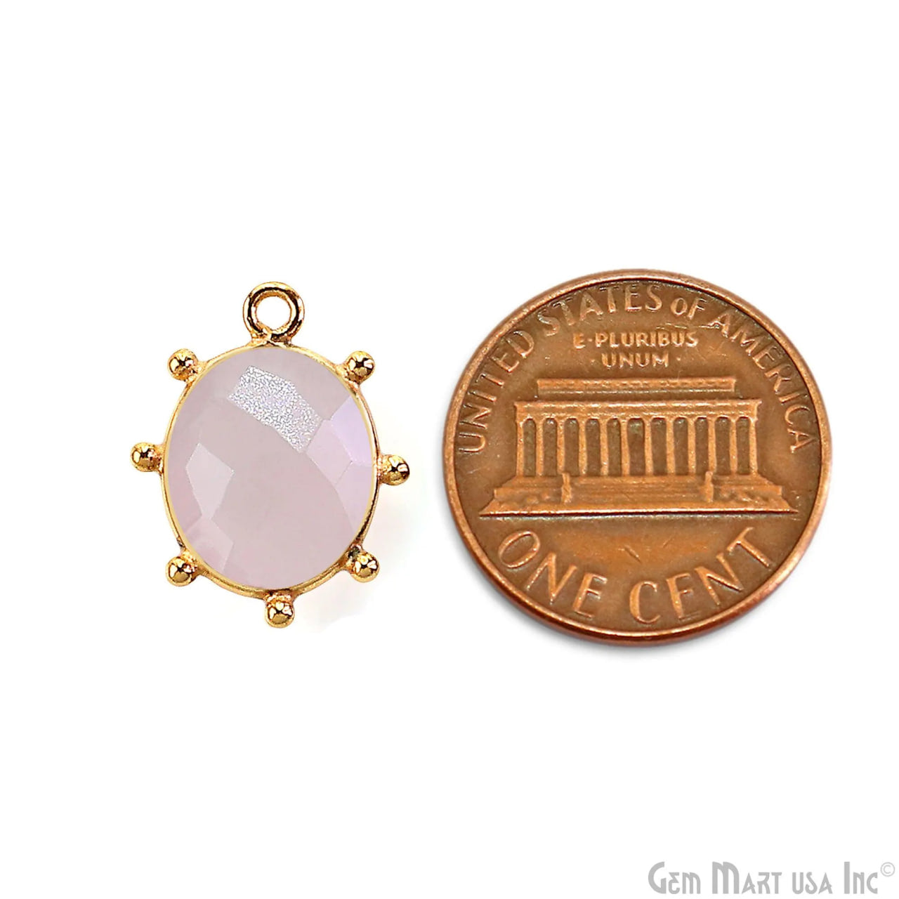 Oval 17x13mm Design Bezel Gold Plated Single Bail Gemstone Connector