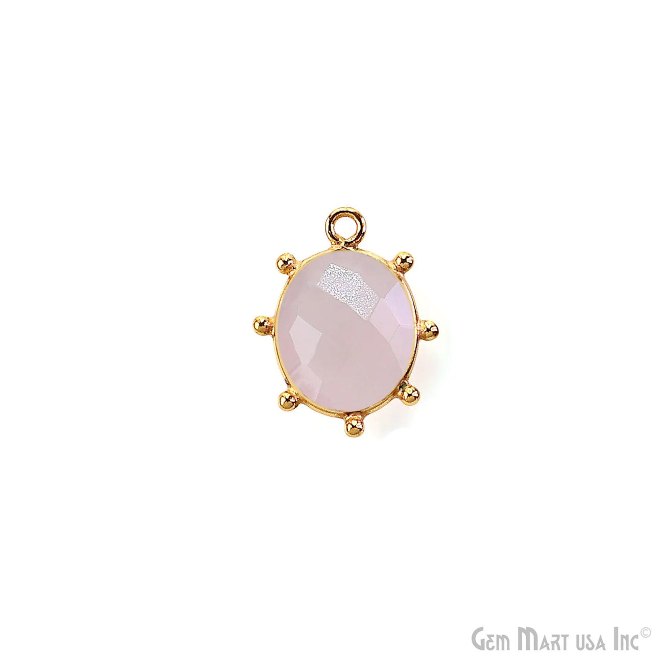 Oval 17x13mm Design Bezel Gold Plated Single Bail Gemstone Connector