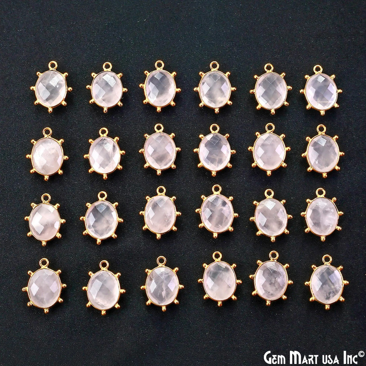 Oval 17x13mm Design Bezel Gold Plated Single Bail Gemstone Connector