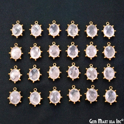 Oval 17x13mm Design Bezel Gold Plated Single Bail Gemstone Connector