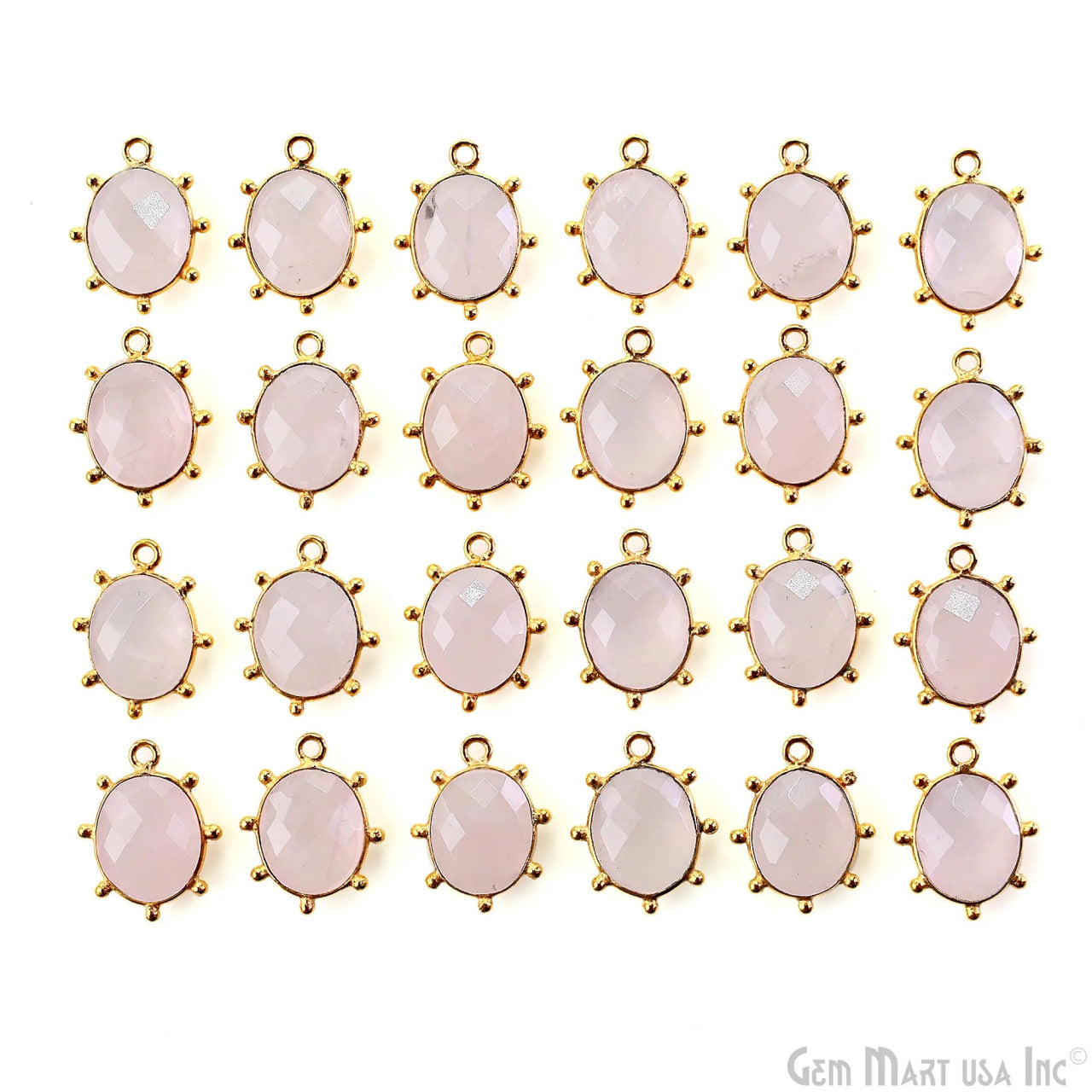 Oval 17x13mm Design Bezel Gold Plated Single Bail Gemstone Connector