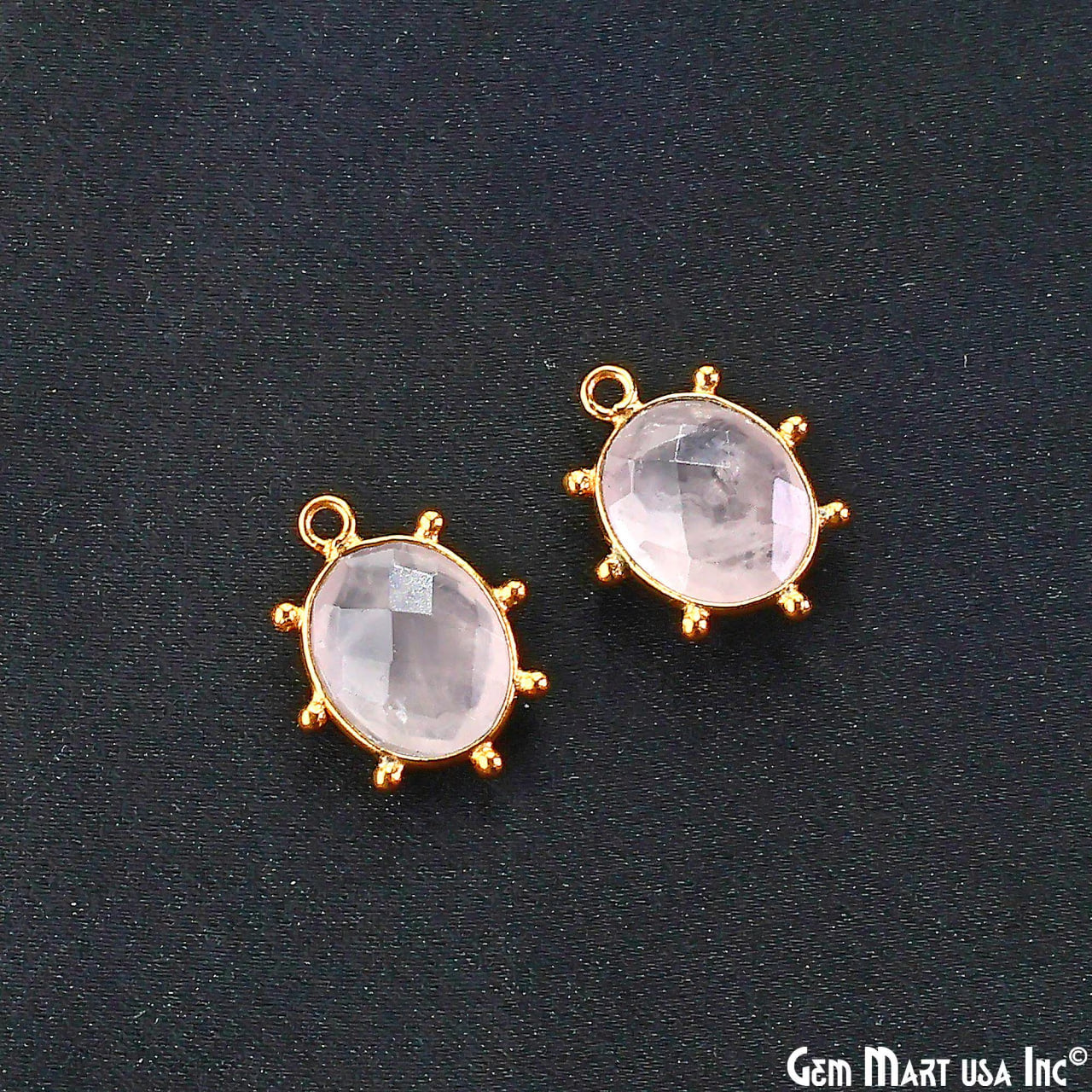 Oval 17x13mm Design Bezel Gold Plated Single Bail Gemstone Connector