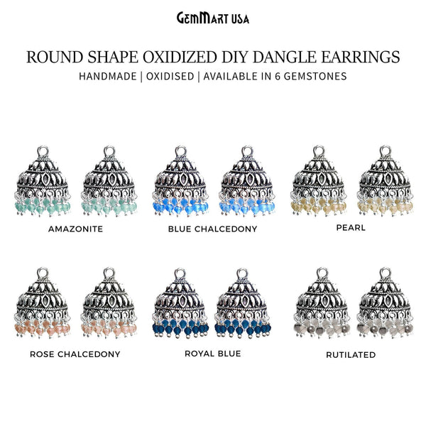 Round Shape Oxidized Dangle...