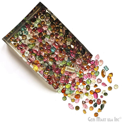 Multi Tourmaline Wholesale Gemstones, 100% Natural Semi-Precious Gems, Multi Color Faceted Loose Gems, 4-10mm, Mixed, 5 Carats