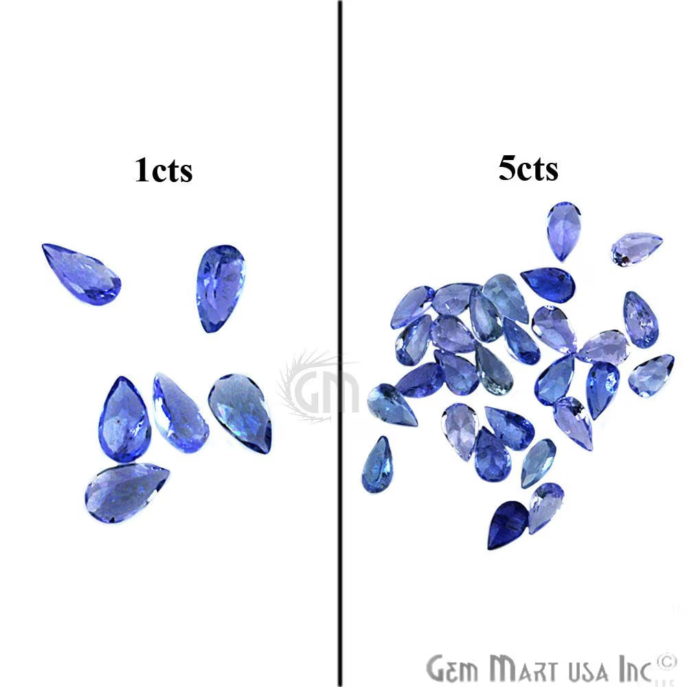 Tanzanite Wholesale Gemstones, 100% Natural Precious Gems, Purple and Blue Faceted Loose Gems, 3x5mm, Pears, 5 Carats