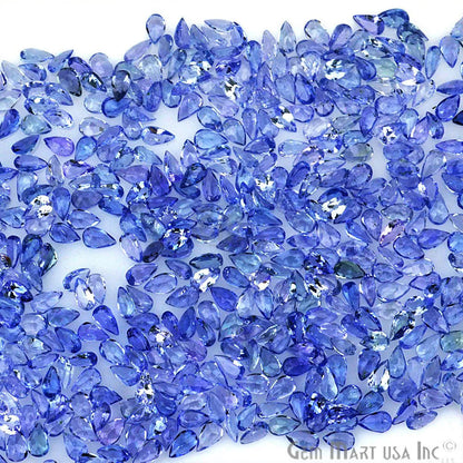 Tanzanite Wholesale Gemstones, 100% Natural Precious Gems, Purple and Blue Faceted Loose Gems, 3x5mm, Pears, 5 Carats